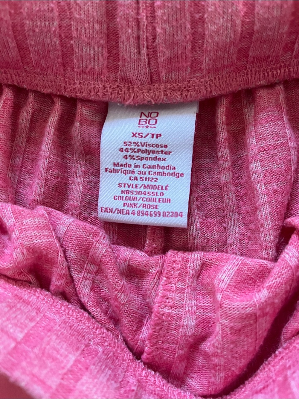 NOBO Pink Ribbed V-Neck Tank & Drawstring Pajama - Picture 3 of 4
